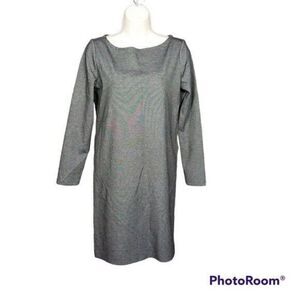 Gap Small Long Sleeve Pull On Gray Shift Dress Boat Neck Casual Dress Stretch